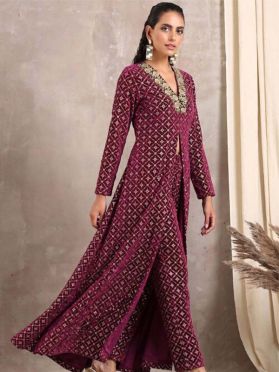  SKU TWR248 Ships in 14 days Embroidered Velvet A Line Kurta in Navy Blue 4131 Reviews on 