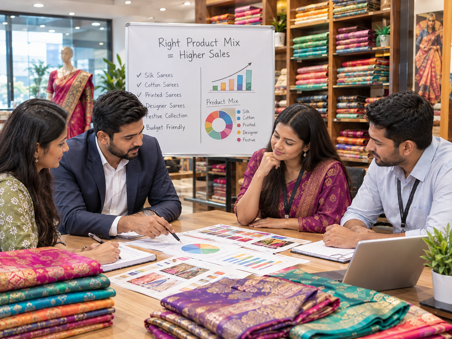 How to Increase Sales in Your Saree Business with the Right Product Mix