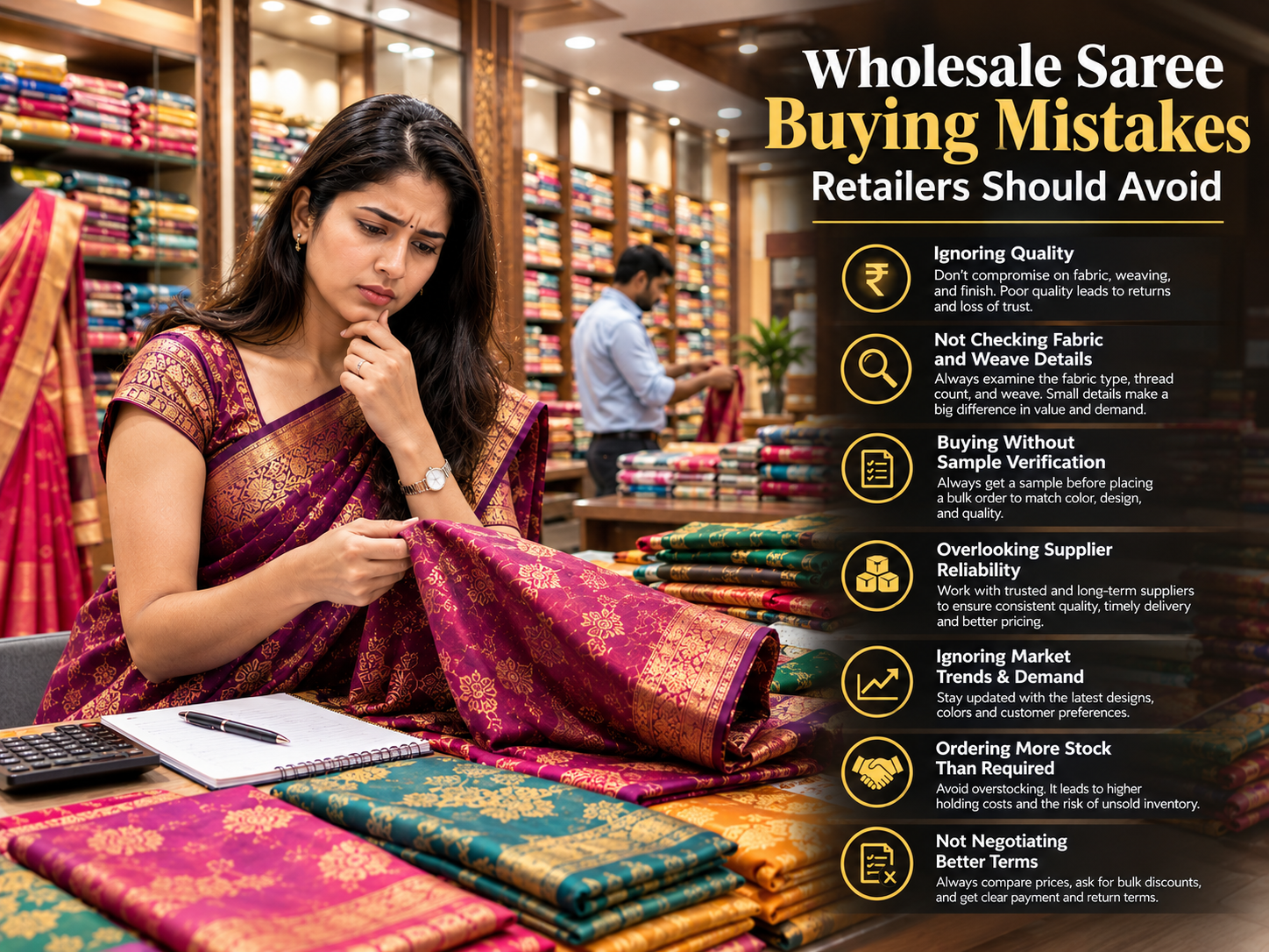 Wholesale Saree Buying Mistakes Retailers Should Avoid